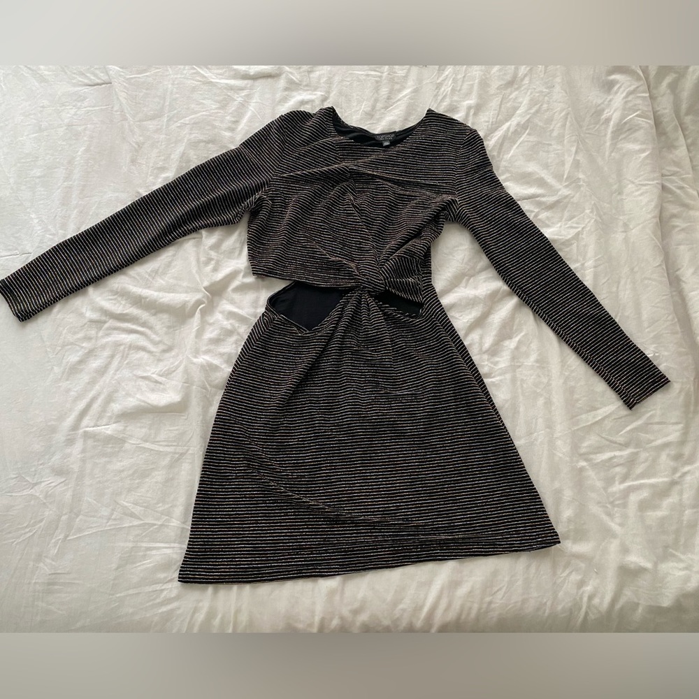 Sparkly ribbed party dress